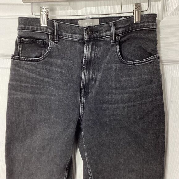 Everlane The Cheeky Jean Crop Raw Hem Black 30 High Rise Straight - Picture 4 of 12